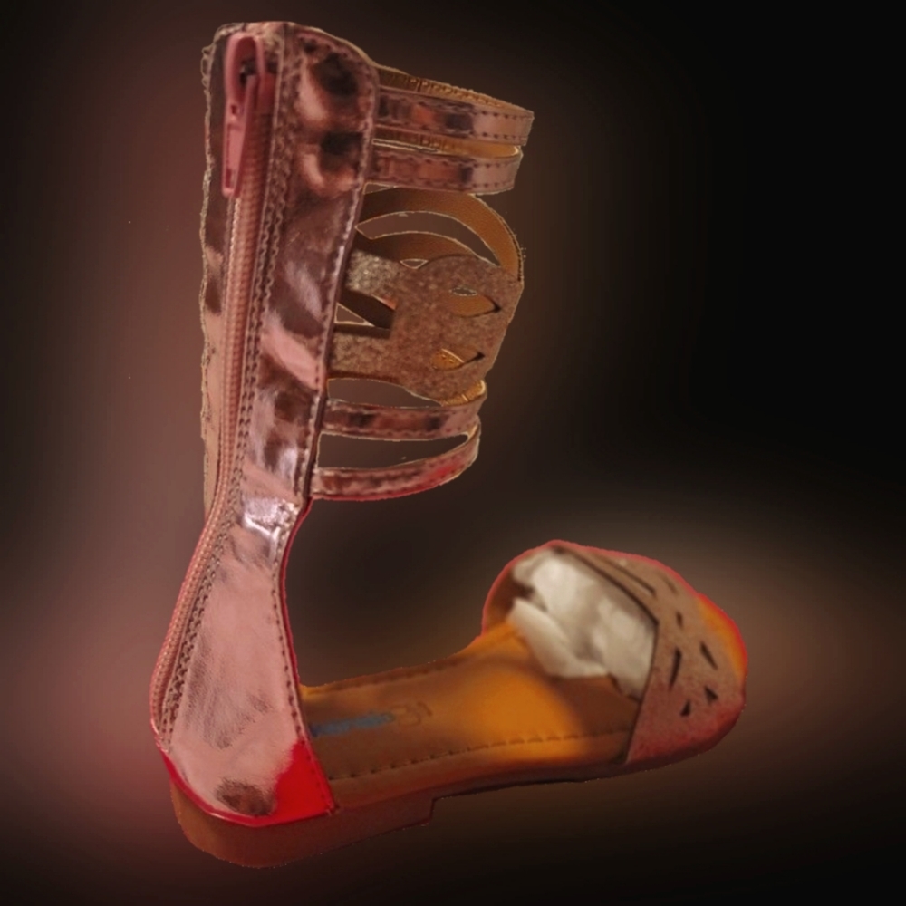 Girls Metallic Pink Gladiator Sandal